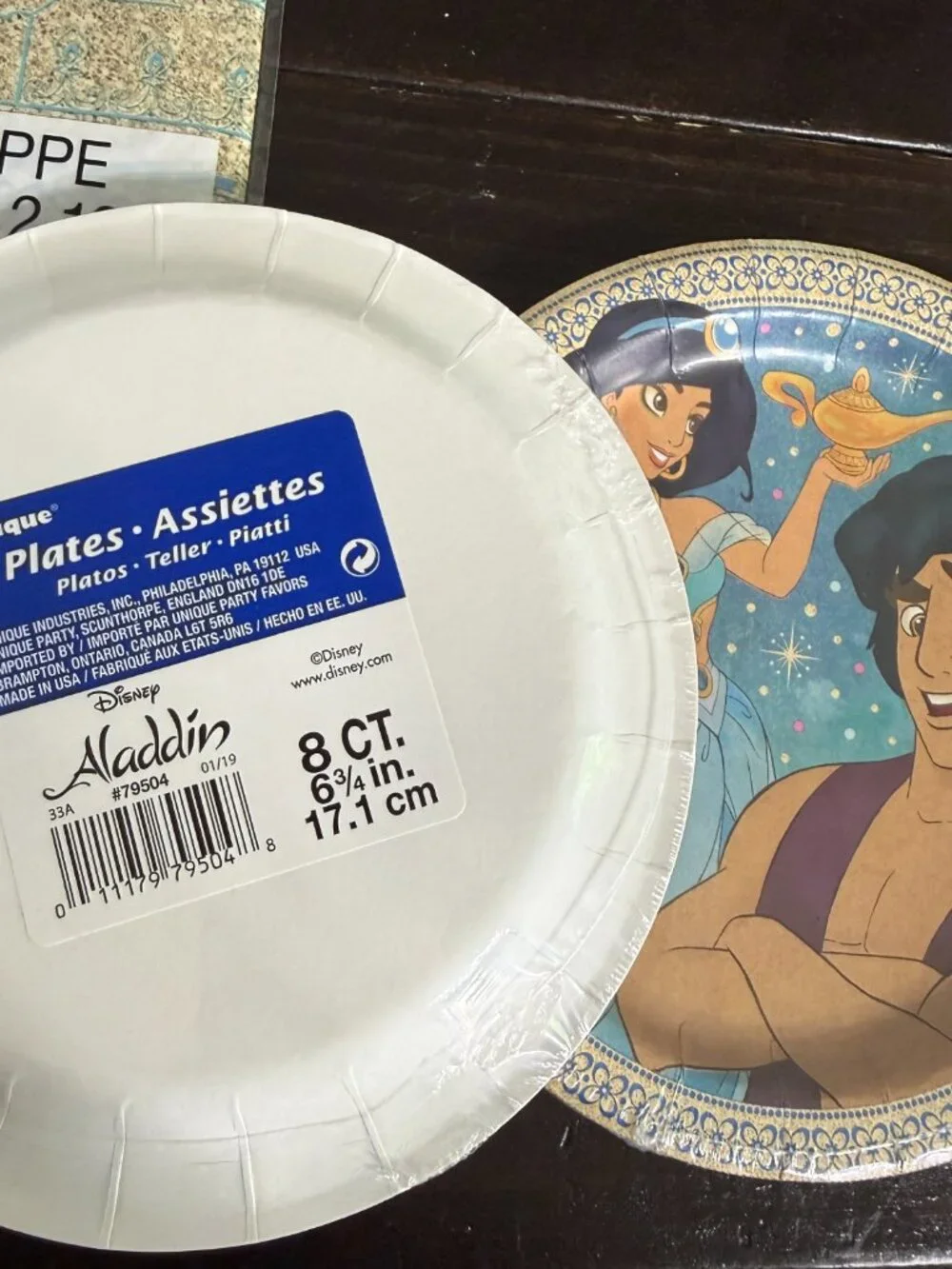 Unique Vintage 90s Aladdin Genie Party Supplies Lot Napkins, Plates & Hats New C
